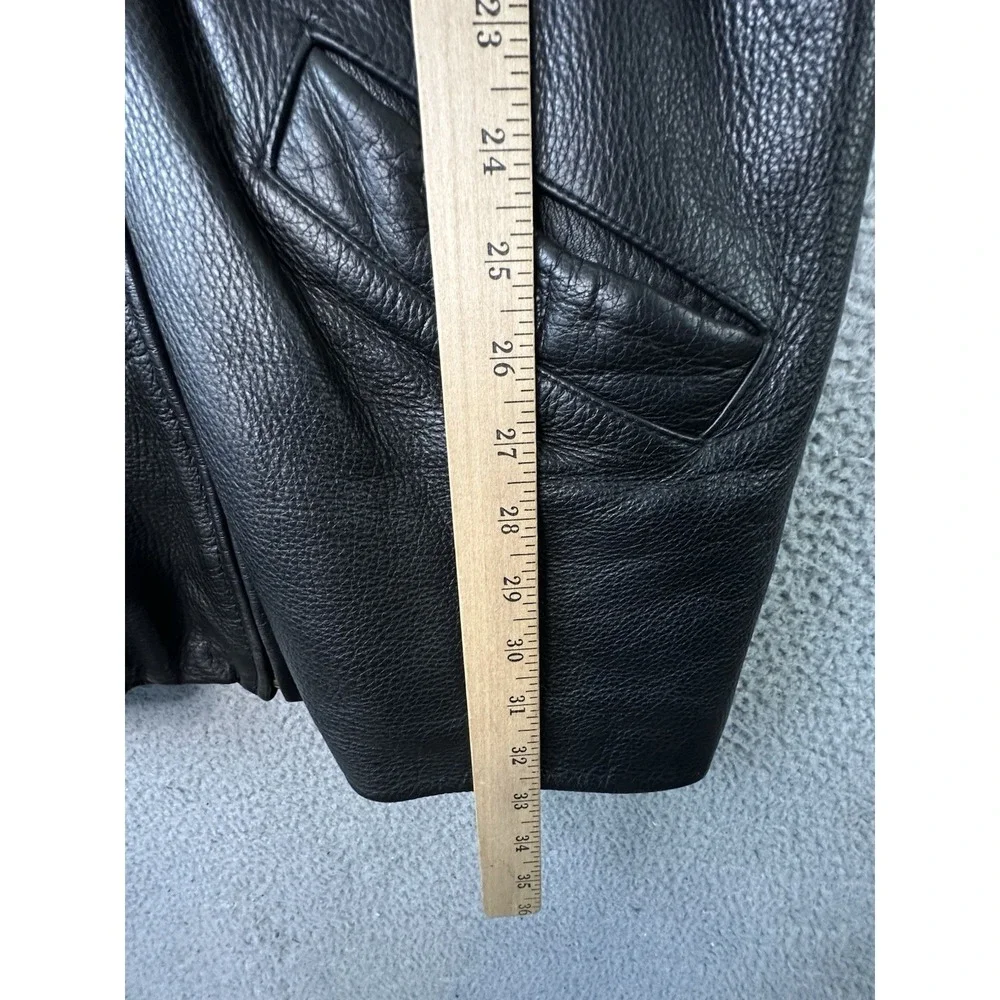 Wilsons Leather Pelle Studio Black Jacket Women L Removable Fur Collar Belted